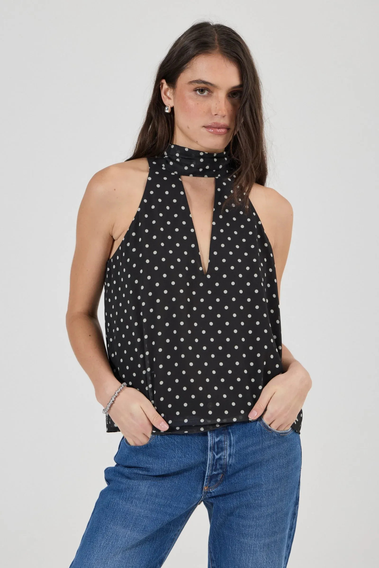 Buy Edie Halter Polka Dot Online | Rollas Jeans | Rolla's Jeans US/CAN