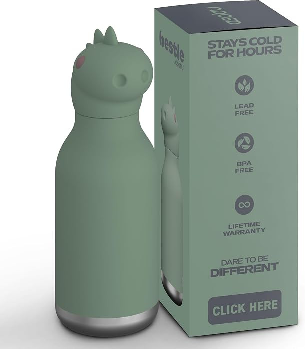 asobu Bestie Bottle Insulated Stainless Steel Water Bottle with Detachable Soft Animal Head Fun D... | Amazon (US)