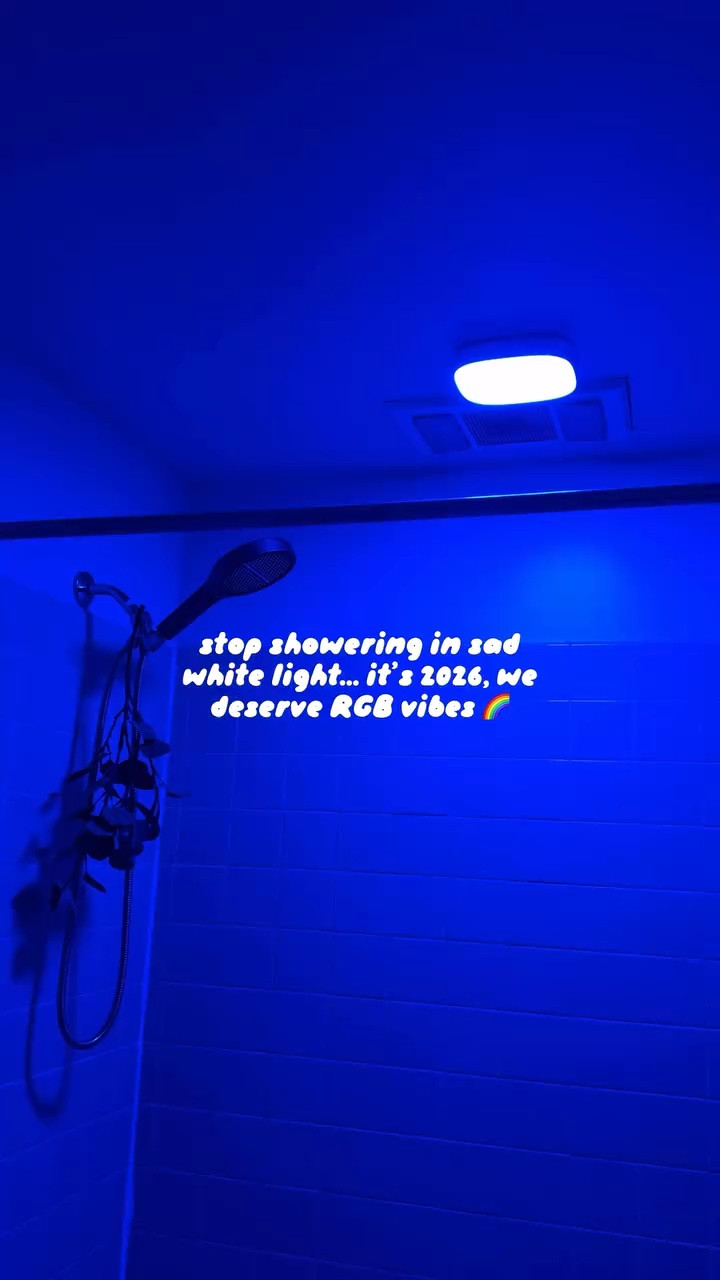 dopamine decor (shower edition) 🌈🚿 

installed this and my shower is literally a whole spa era now 🧖🏼‍♀️🕯️ no wires, no drilling into pipes, just vibes—it’s IP65 waterproof, runs on a 10,000mAh battery (charge it ONCE and forget about it for 1-2 months, yes really 😭), and the motion sensor means the light just knows when you walk in like bestie behavior fr

15 RGB colors + 3 color temps + remote control = shower customization i didn’t know i needed but now cannot live without ✨ my bathroom is unrecognizable and i’m not accepting criticism

if your shower isn’t giving spa, it’s giving cope and i said what i said 💀

#ShowerAesthetic #BathroomGlowUp #AmazonFinds #HomeUpgrade #RGBEverything

#LTKSaleAlert #LTKHome #LTKBeauty