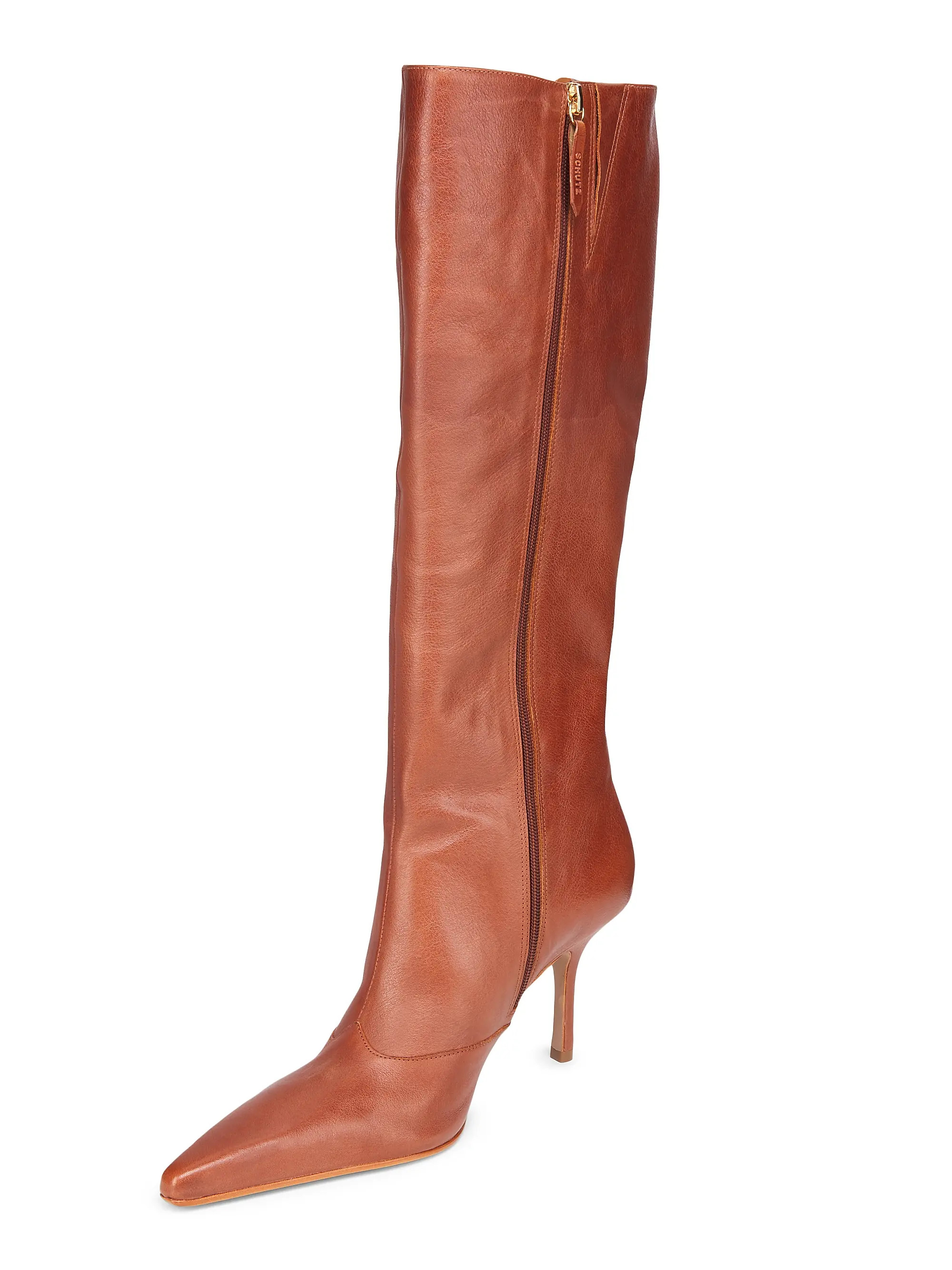 Shop Schutz Raffaela 90MM Leather Boots | Saks Fifth Avenue | Saks Fifth Avenue