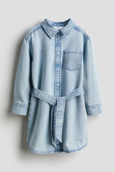 Denim Shirt Dress - Light denim blue - Kids | H&M US | H&M (US + CA)