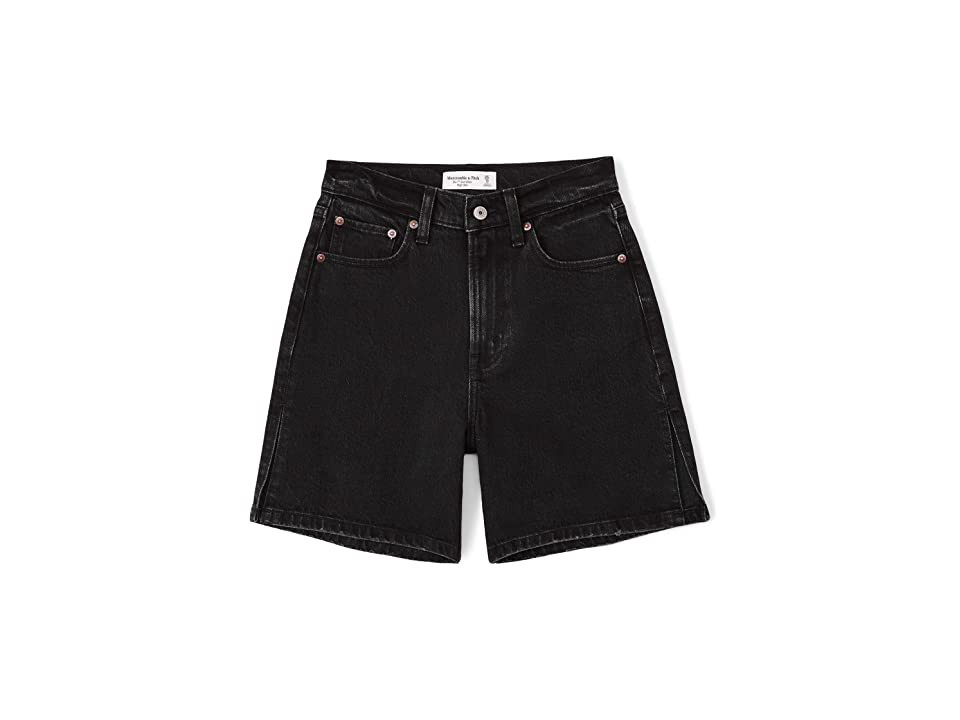 Abercrombie & Fitch Classic 7 Inch Dad Short (Black) Women's Clothing | Zappos