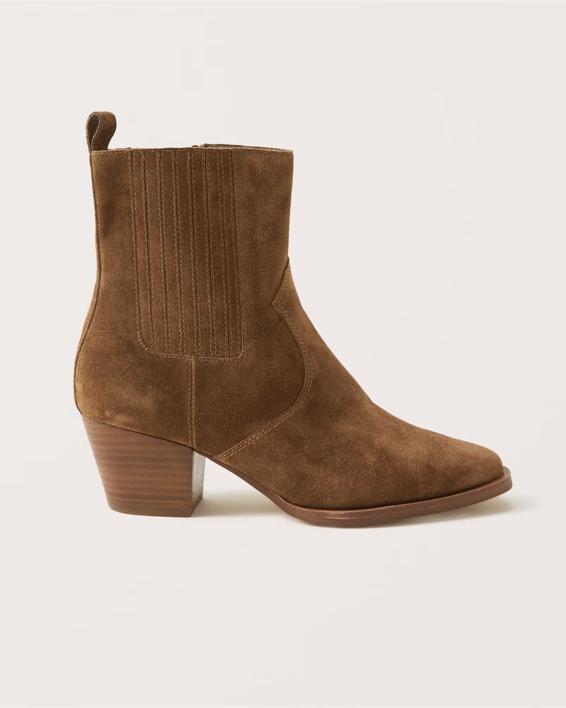 Women's Margaux Leather Western Ankle Boots | Women's Shoes | Abercrombie.com | Abercrombie & Fitch (US)