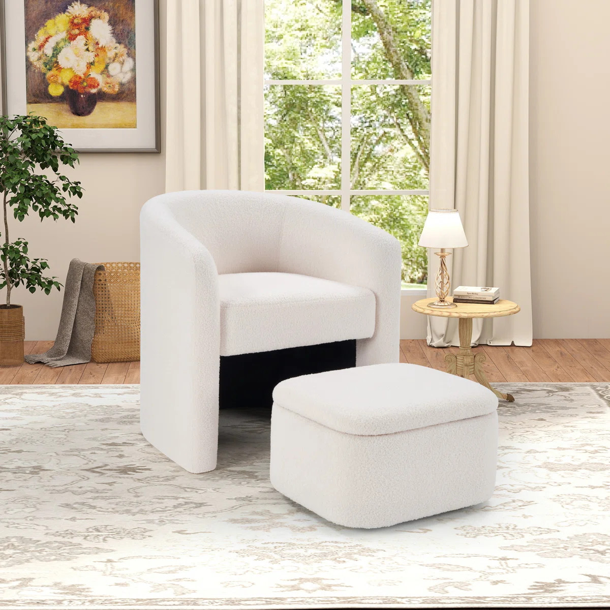 Braedin 28" Wide Modern Upholstered Accent Chair With Storable Ottoman | Wayfair North America