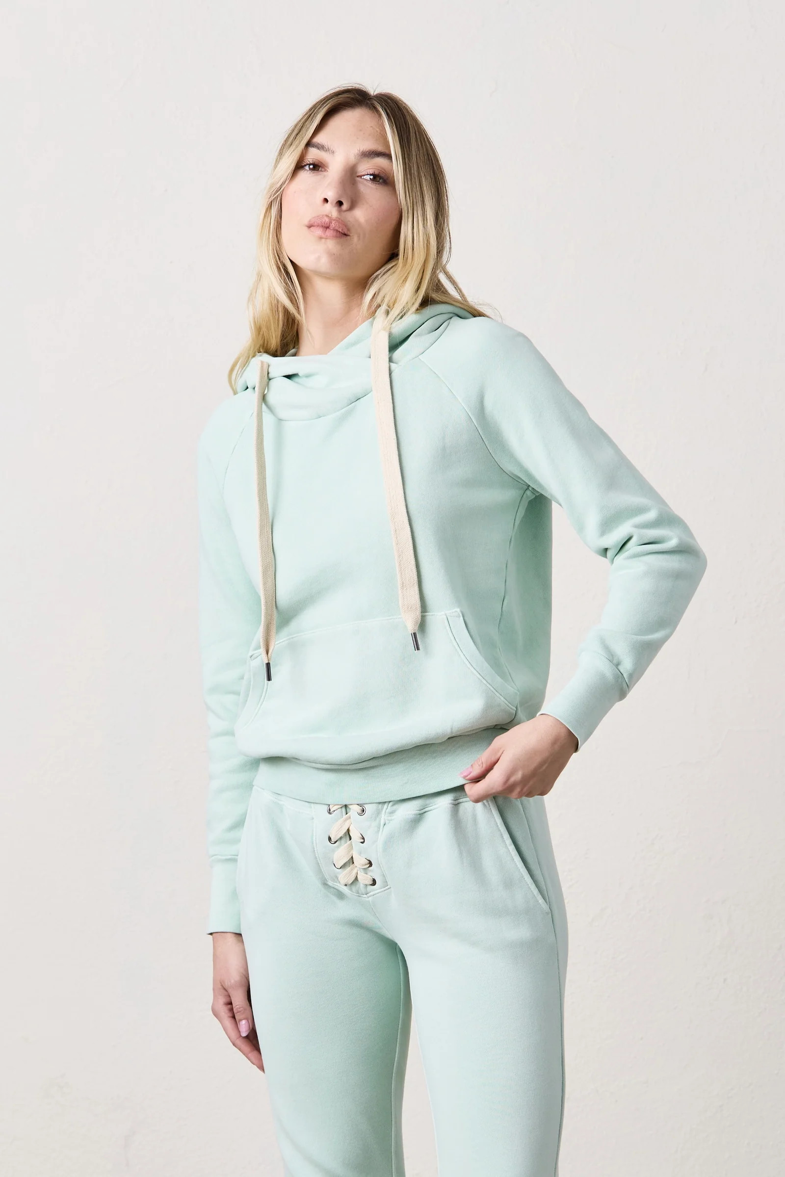 NSF Lisse Fitted Loop Terry Hoody - Mint | NSF Clothing