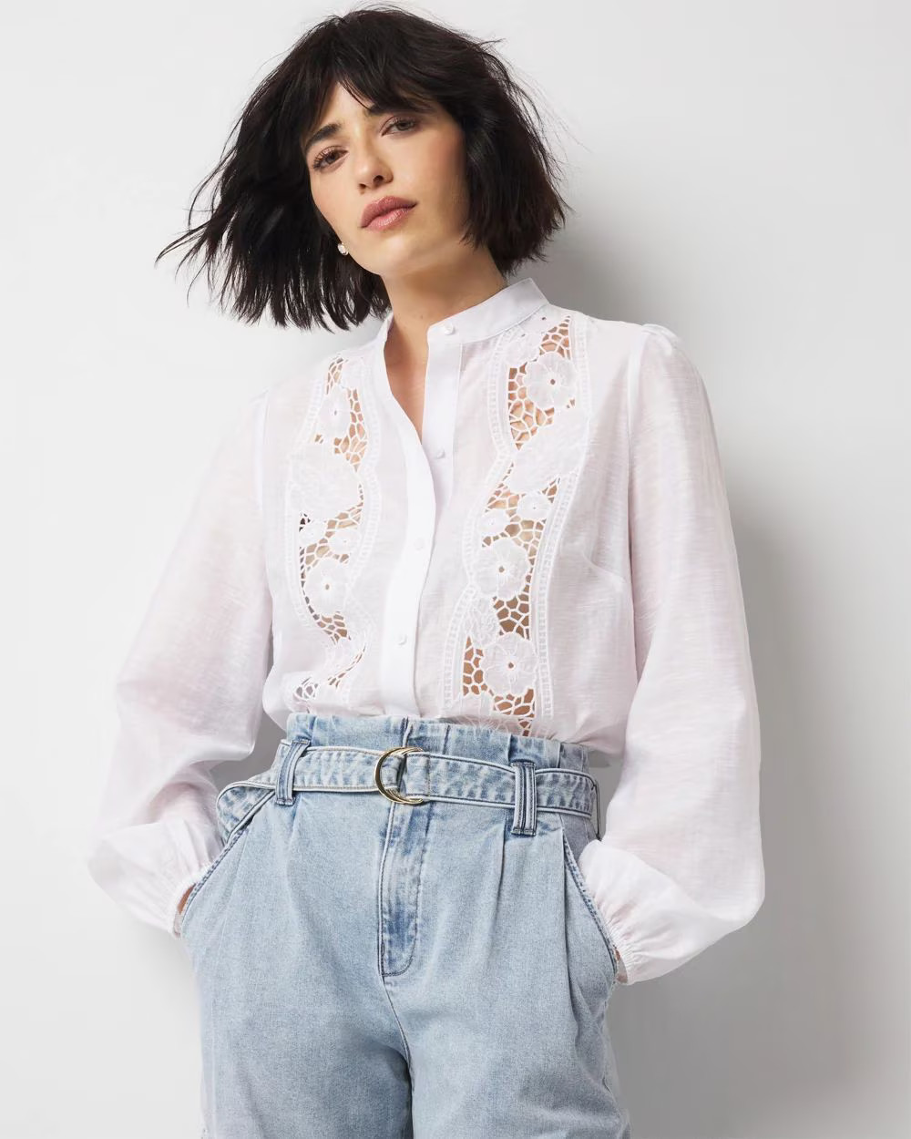 Floral Cutwork Shirt | White House Black Market | White House Black Market
