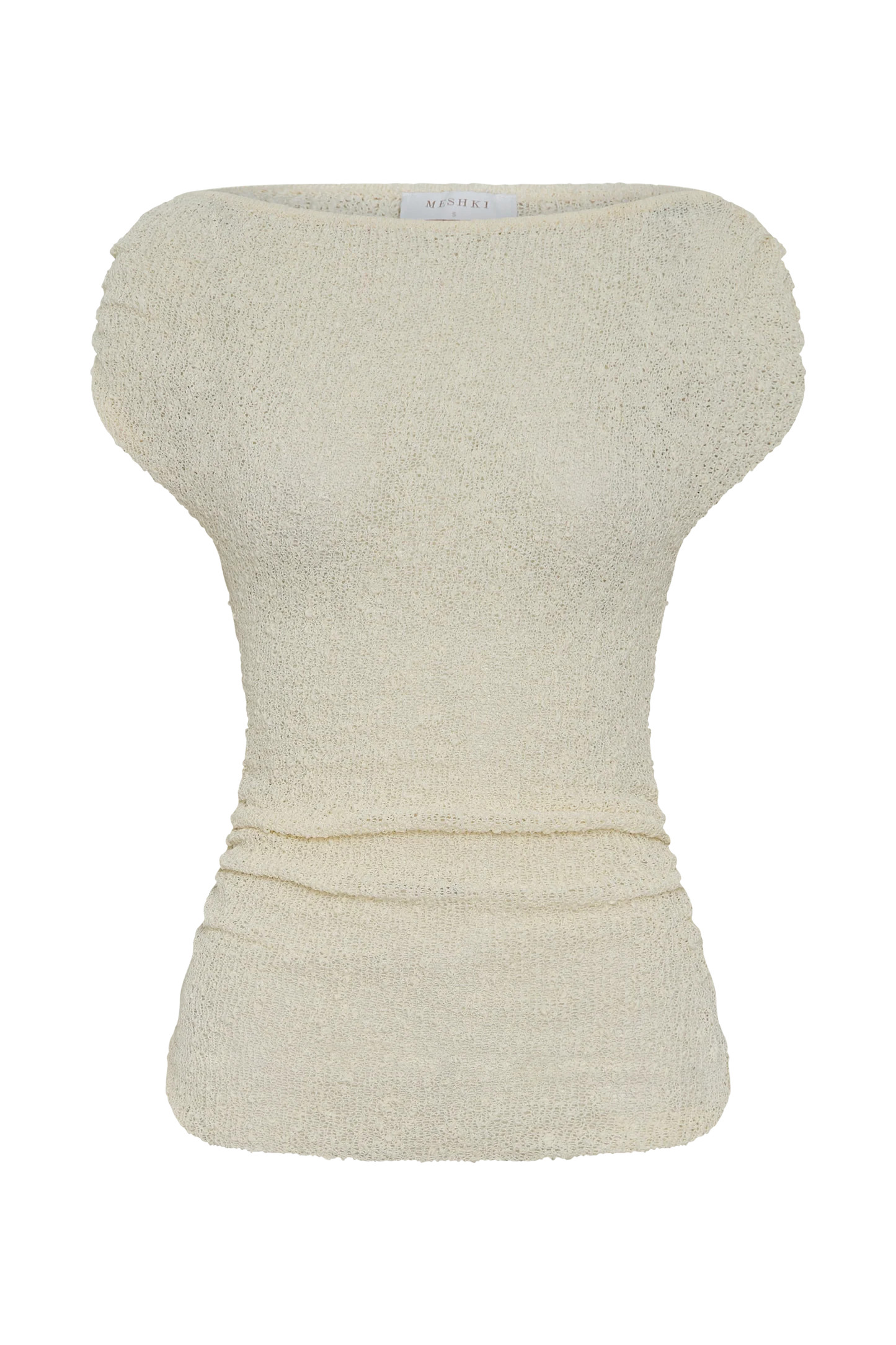 Chloe Off Shoulder Boucle Knit Top - Ivory | Meshki (APAC)