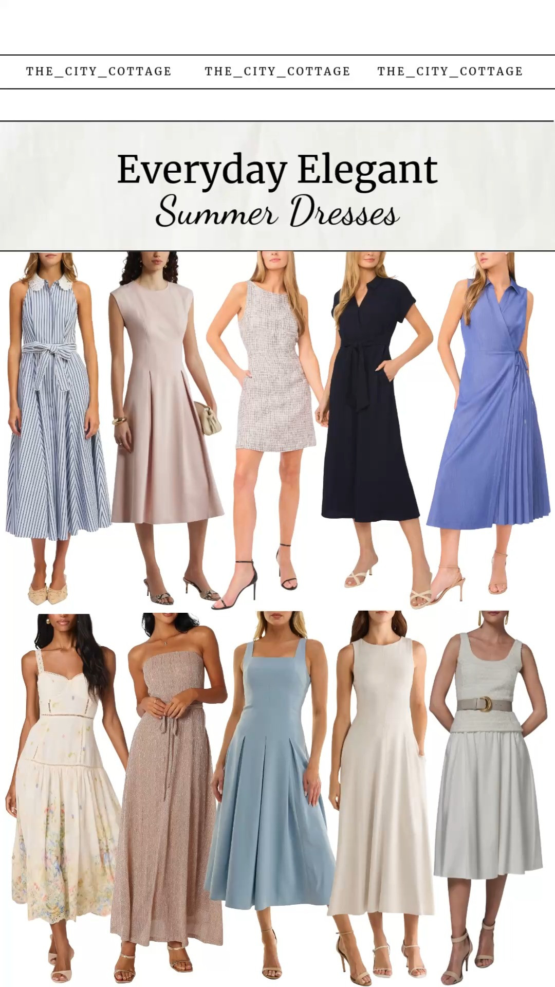 Effortless elegance, everyday ✨☀️ your go-to edit of chic summer dresses that feel polished, elevated, and easy to wear on repeat.

Think crisp pleats, flattering A-line silhouettes, tailored details, and breathable fabrics that take you from daytime plans to dinner seamlessly. These are the pieces that make you look instantly put-together—no effort required 🤍

Save this for your elevated everyday wardrobe 💫

#LTKSeasonal #LTKStyle #LTKdressedit #EverydayStyle #ElegantStyle #SummerDresses #ChicOutfits #EffortlessStyle #MinimalStyle #ClassicStyle #AlineDress #PleatedDress #CollaredDress #SleevelessDress #PolishedLook #WorkToWeekend #CapsuleWardrobe #OOTDInspo #StyleInspo #TimelessFashion #SophisticatedStyle #ModernClassic #RefinedStyle #FashionFinds 

 #LTKSeasonal #LTKWorkwear #LTKWedding