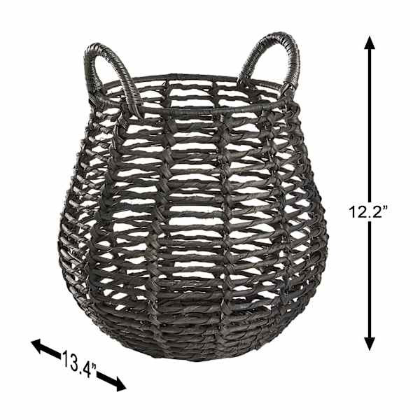 Rocco Black Rattan Storage Basket, Medium | At Home