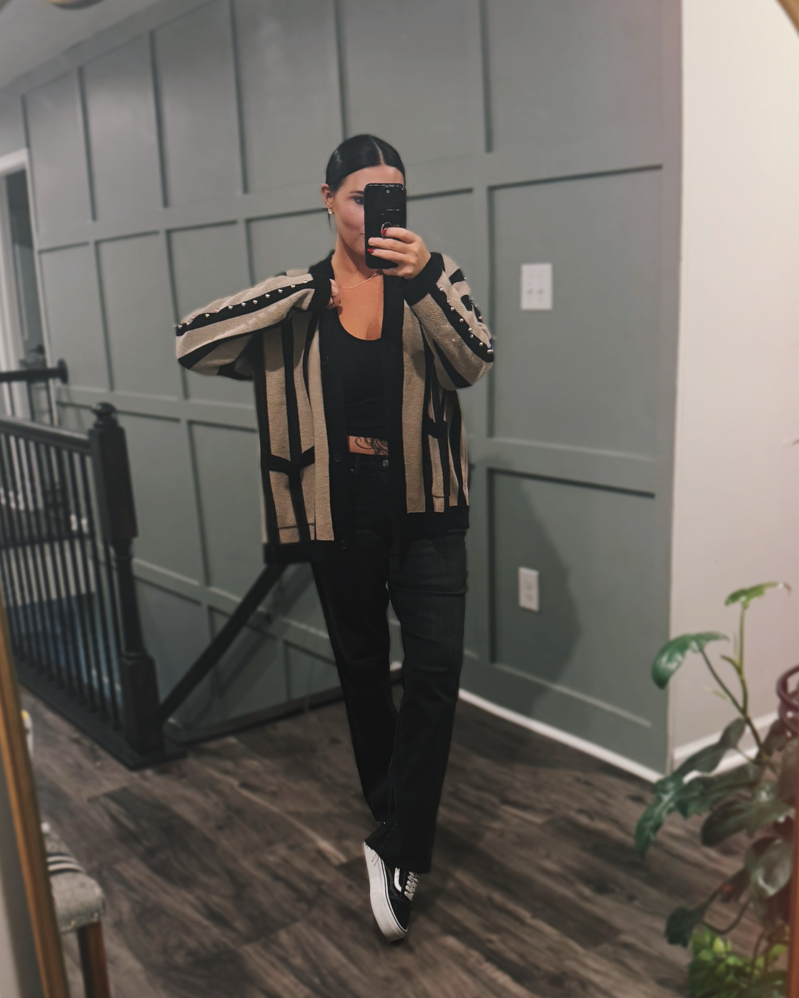 Comfy & Casual 

Stay Weird Cardigan- Pebby Forevee 🖤

#ootd #edgy #casual #comfy #vans 

#LTKmomlife #LTKootd #LTKMidsize