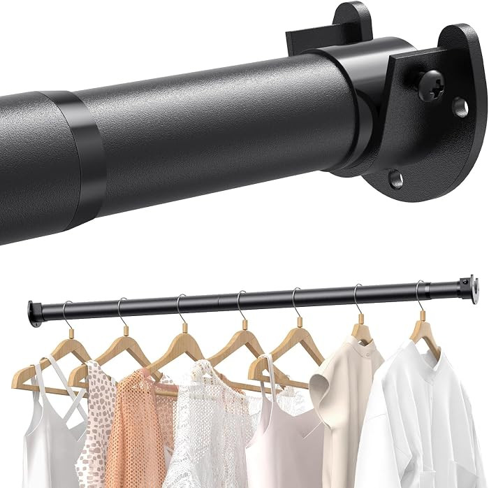 Closet Rods for Hanging Clothes, 17 to 84 Inches Stepless Adjustable Metal Closet Rod, 1.3 Inches... | Amazon (US)