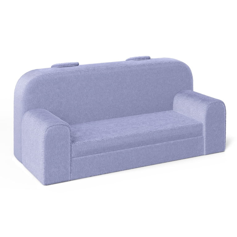 Mainstays Kids Compressed Oversized Faux Fur Couch, Light Purple | Walmart (US)