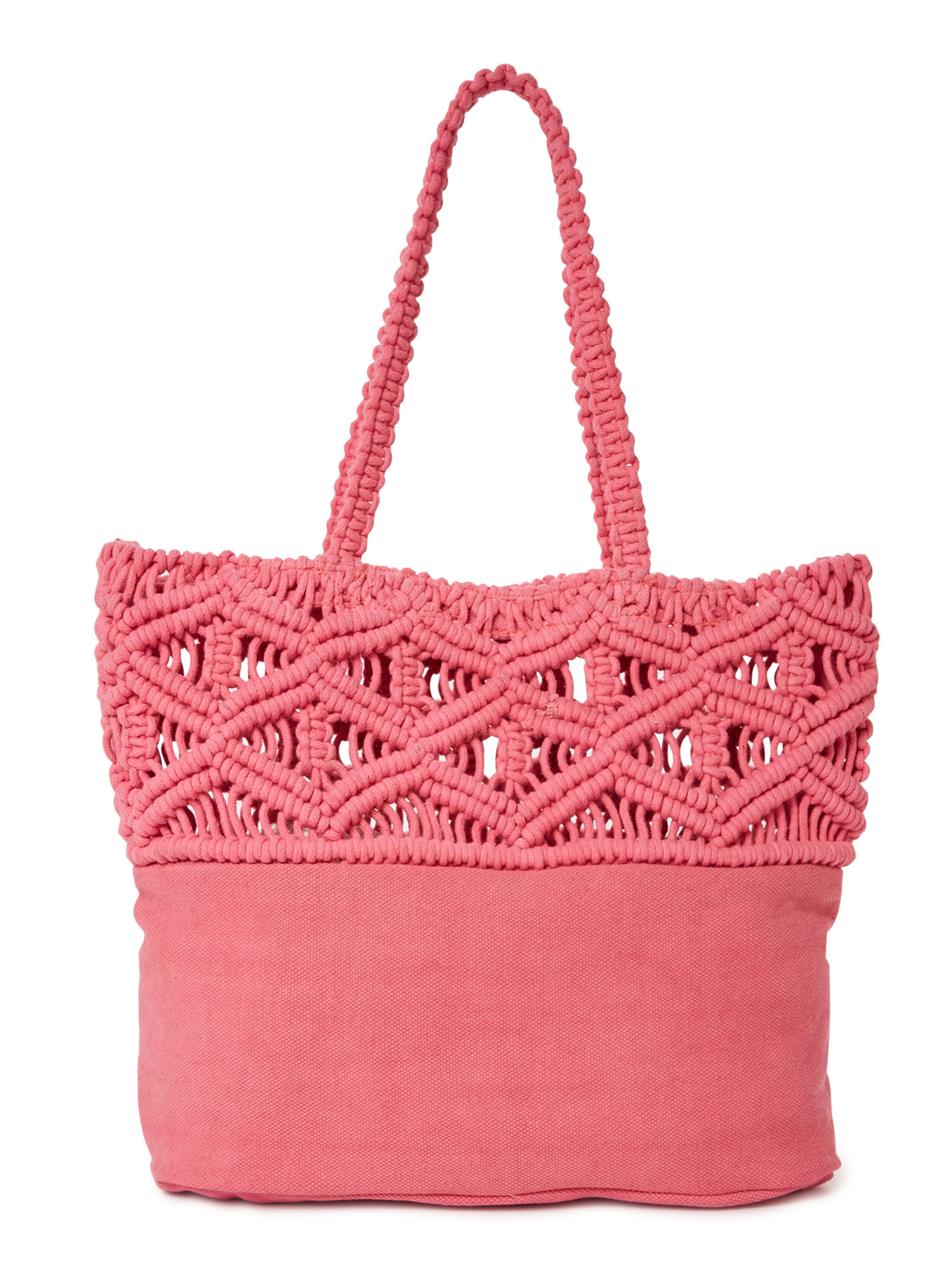 No Boundaries Women’s Macrame Tote Bag Orchid - Walmart.com | Walmart (US)