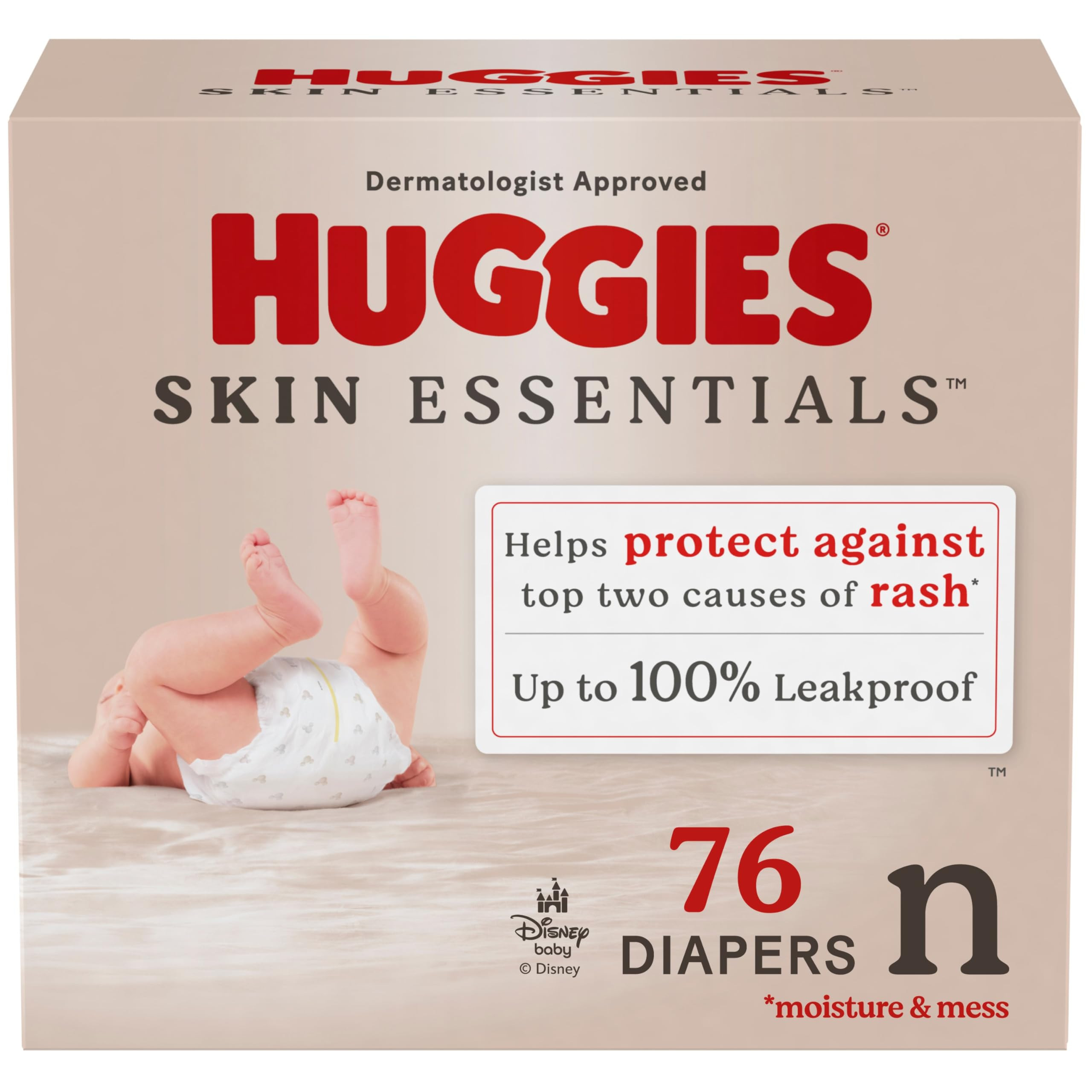 Huggies Size Newborn Diapers, Skin Essentials Baby Diapers, Newborn (6-9 lb.), 76 Ct | Amazon (CA)