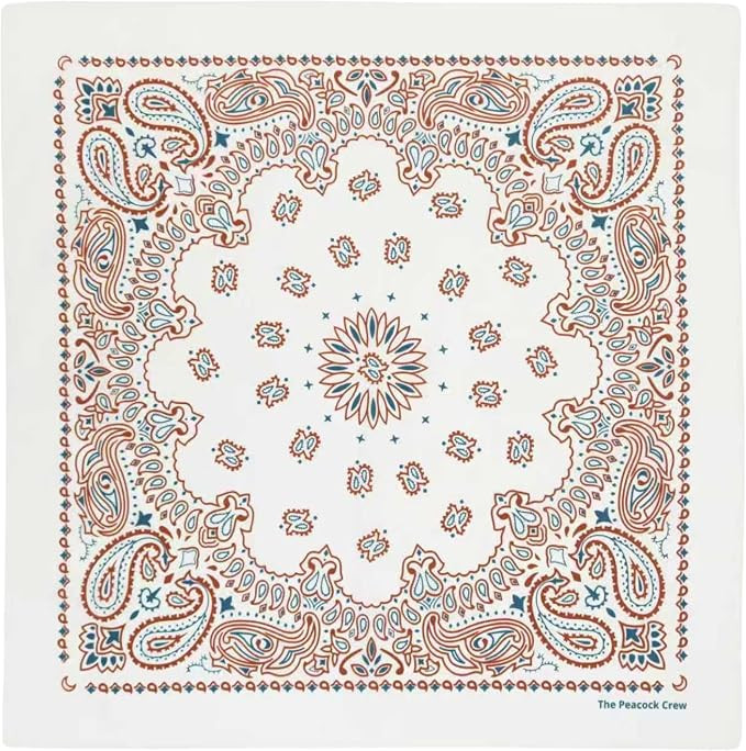 The Peacock Crew Oversized Paisley Bandanas 27x27 Inch – Extra Large Cotton Hankies – Big Wra... | Amazon (US)