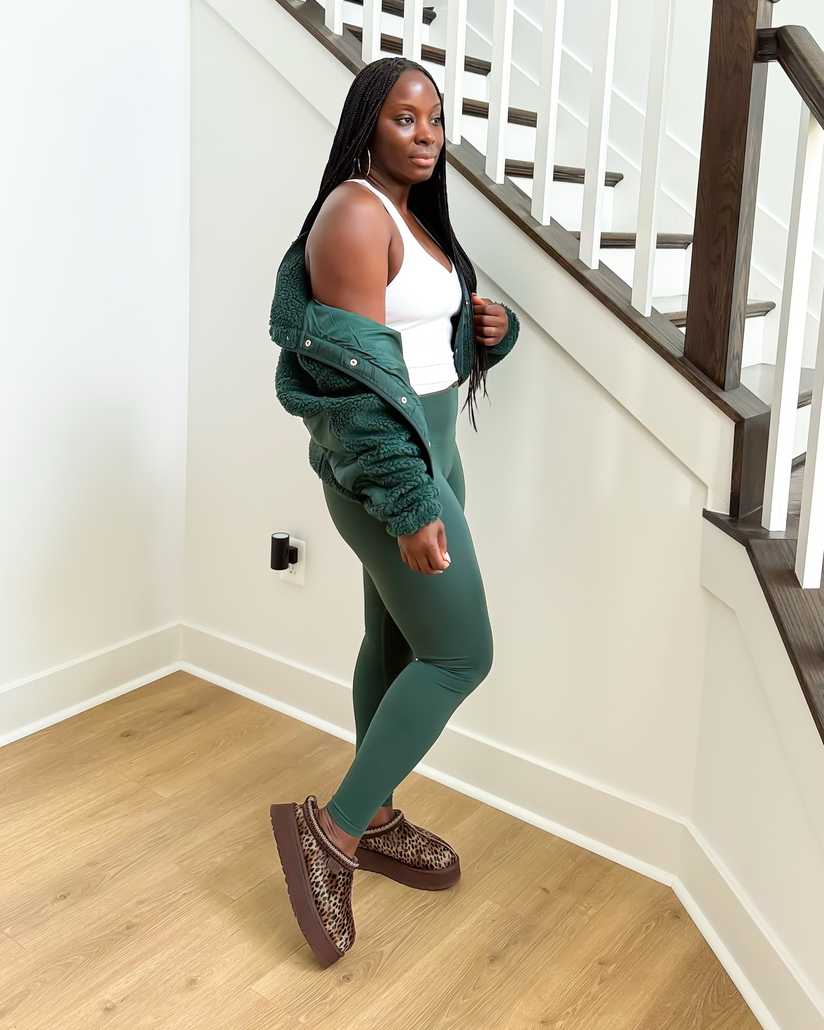 This fall green color can do nothing but good! I love it!  Are you a woman on the go? This look is for you! I am in love with the entire look! Fall outfit, activewear, loungewear, fit mom 

#LTKTravel #LTKTall #LTKActive