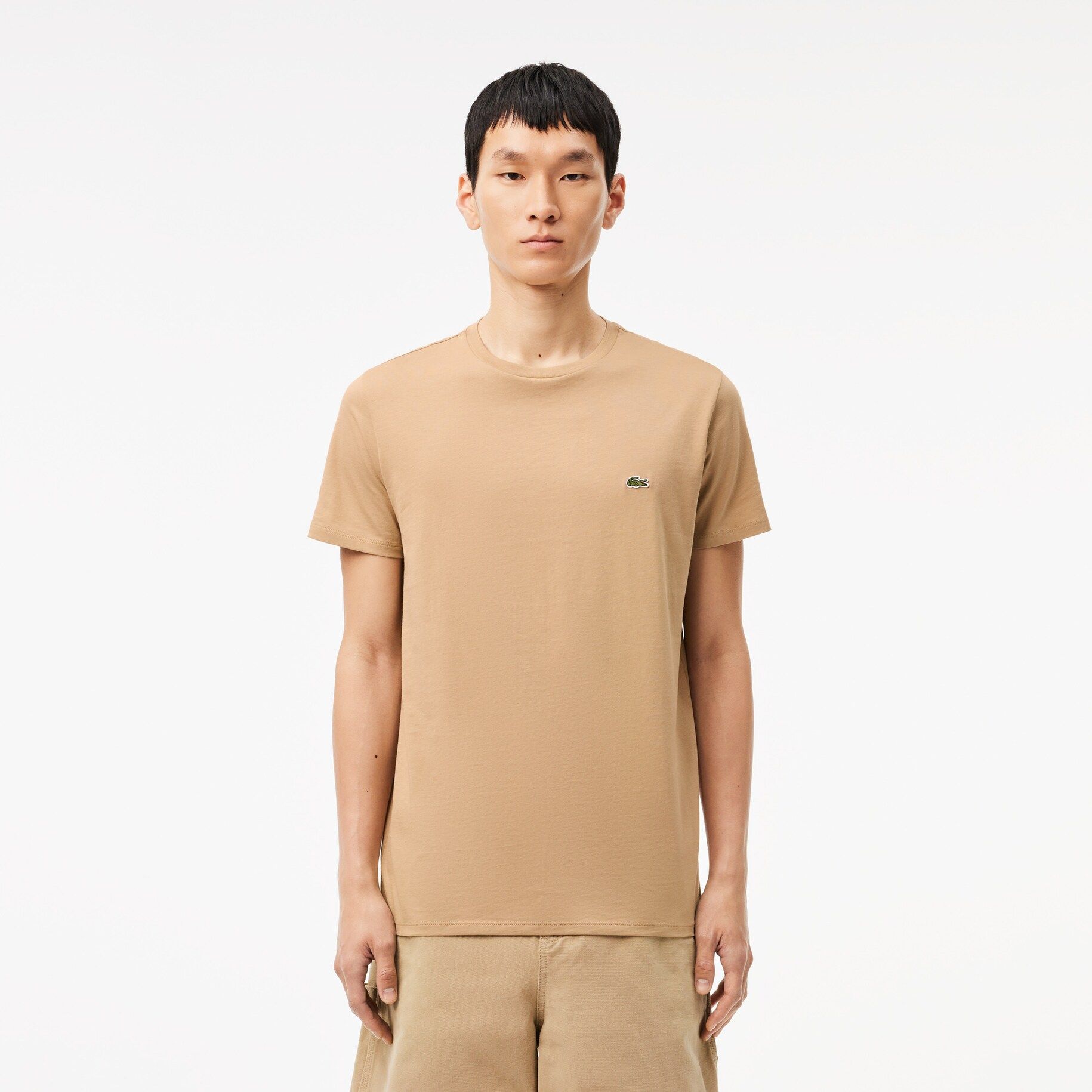 Monochrome Cotton Pima Jersey Crew Neck T-shirt | Lacoste (US)