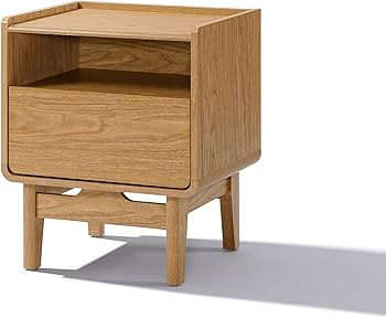 LuxenHome 22" Tall Nightstand with Storage, Mid Century Modern Night Stand with Drawer, Wooden Bo... | Amazon (US)