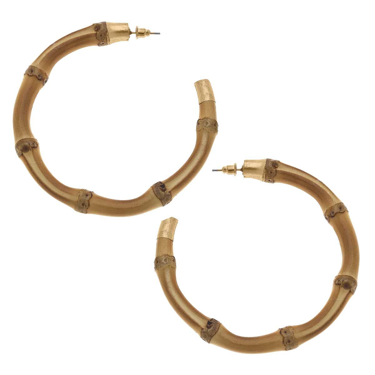 Felicity Bamboo Statement Hoop Earrings in Natural | CANVAS