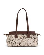 Made In Italy Leather Cow East West Satchel | TJ Maxx