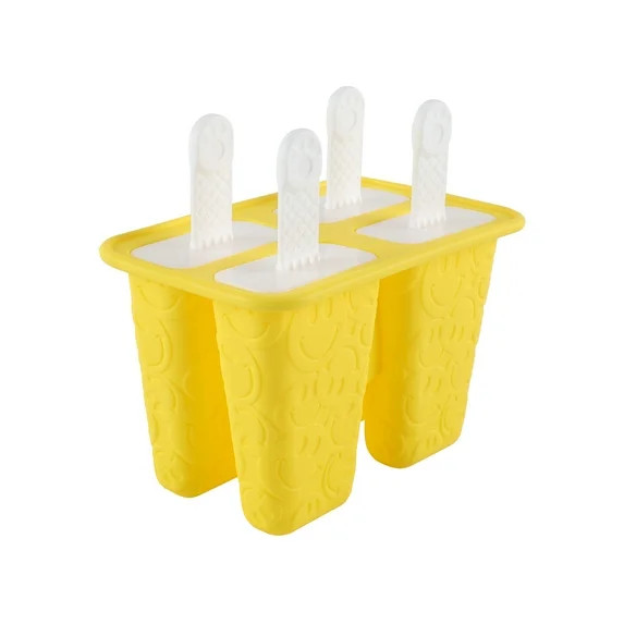Embossed Smiley Face Silicone Ice Pop Molds-4 Yellow | Walmart (US)