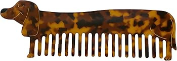 Cute Dachshund Cellulose Acetate Wide Tooth Hair Comb ，Curly Hair Detangling Comb for Girls - D... | Amazon (US)