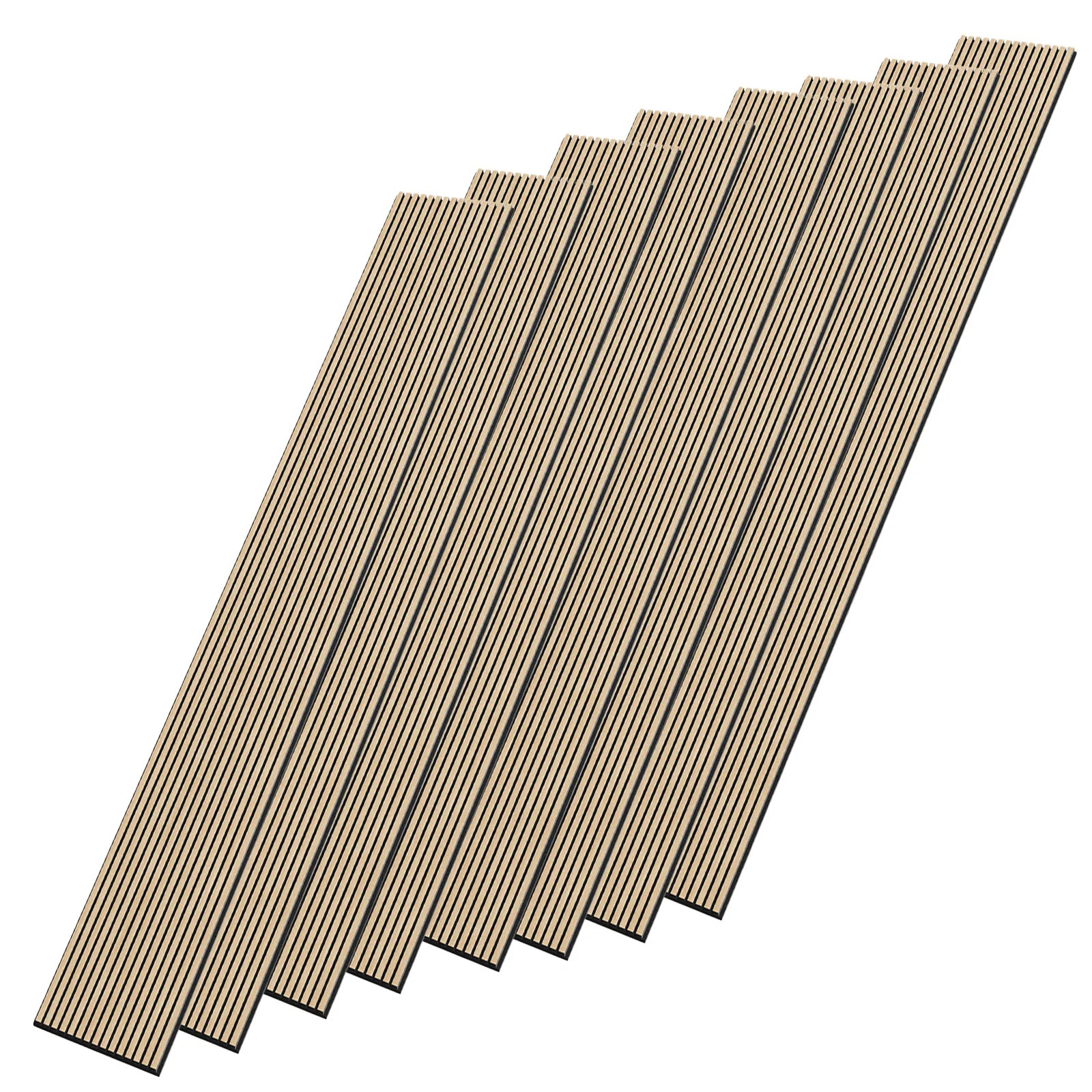 8Pcs X 106" X 12.6" 3D Acoustic/Sound Proof Wood Slat Wall Paneling (8 Pack/74.2 Sq.ft.) | Wayfair North America