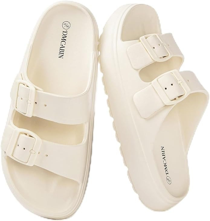 EVA Sandals for Women with Arch Support | Adjustable Double Buckle Slides | Comfortable Lightweig... | Amazon (US)