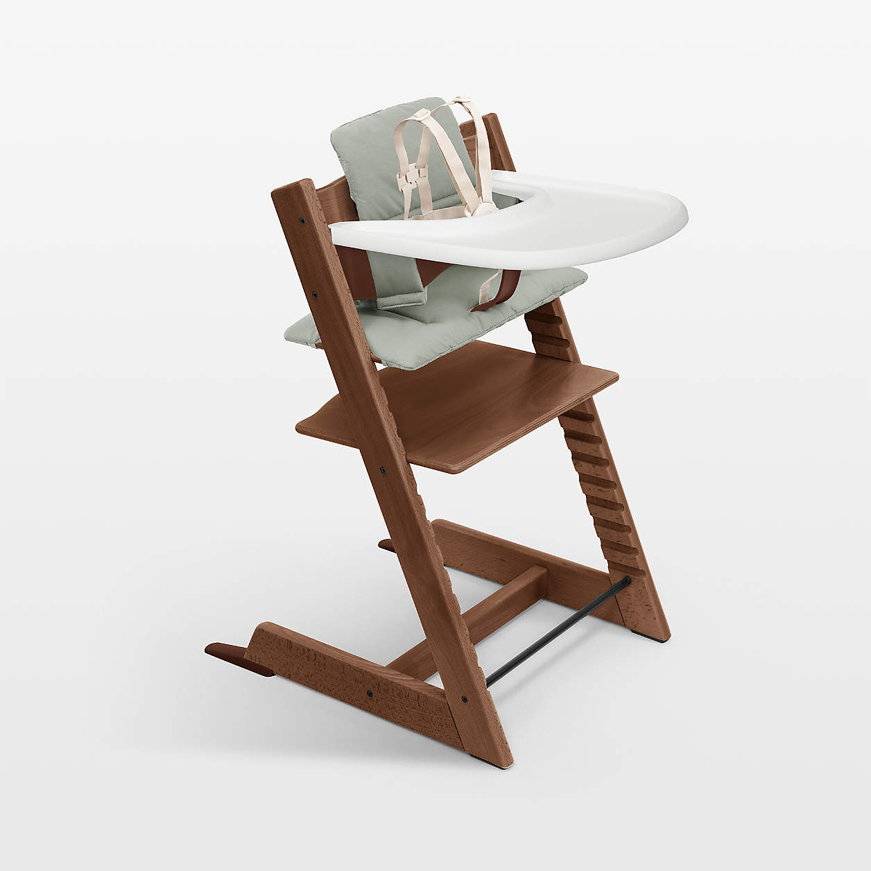 Stokke Tripp Trapp Complete Warm Brown Beech Wood High Chair with Cushion and Tray + Reviews | Cr... | Crate & Barrel