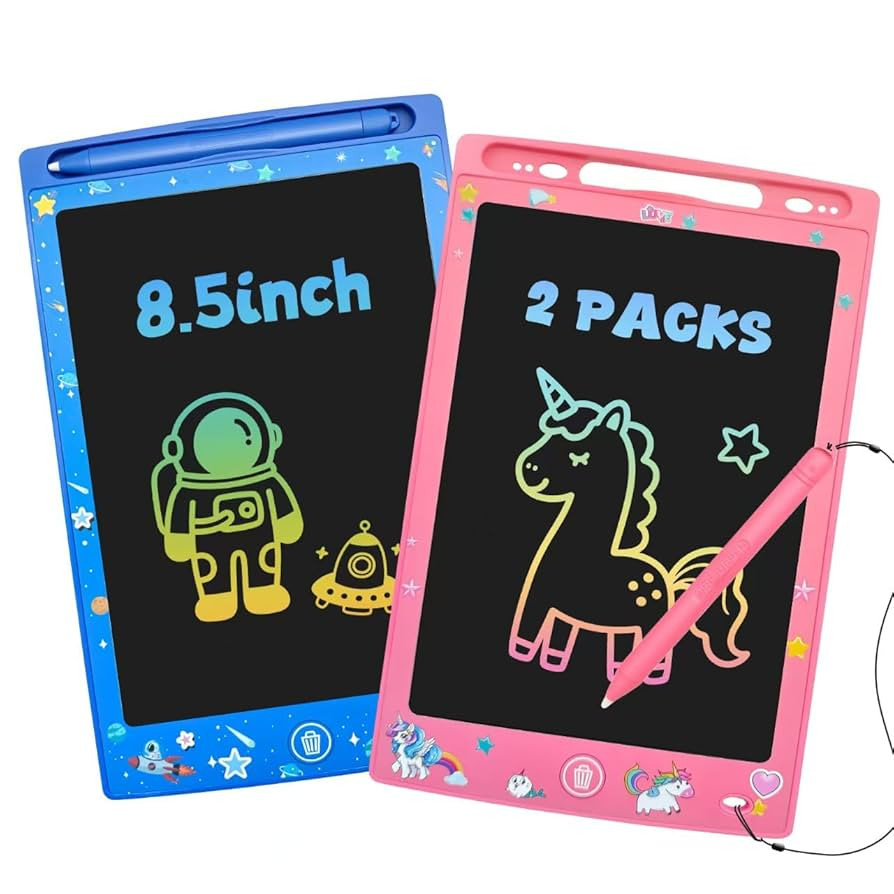 2 Pack LCD Writing Tablet for Kids, Erasable and Reusable Toddler Doodle Board in 8.5 inch, Ideal... | Amazon (US)