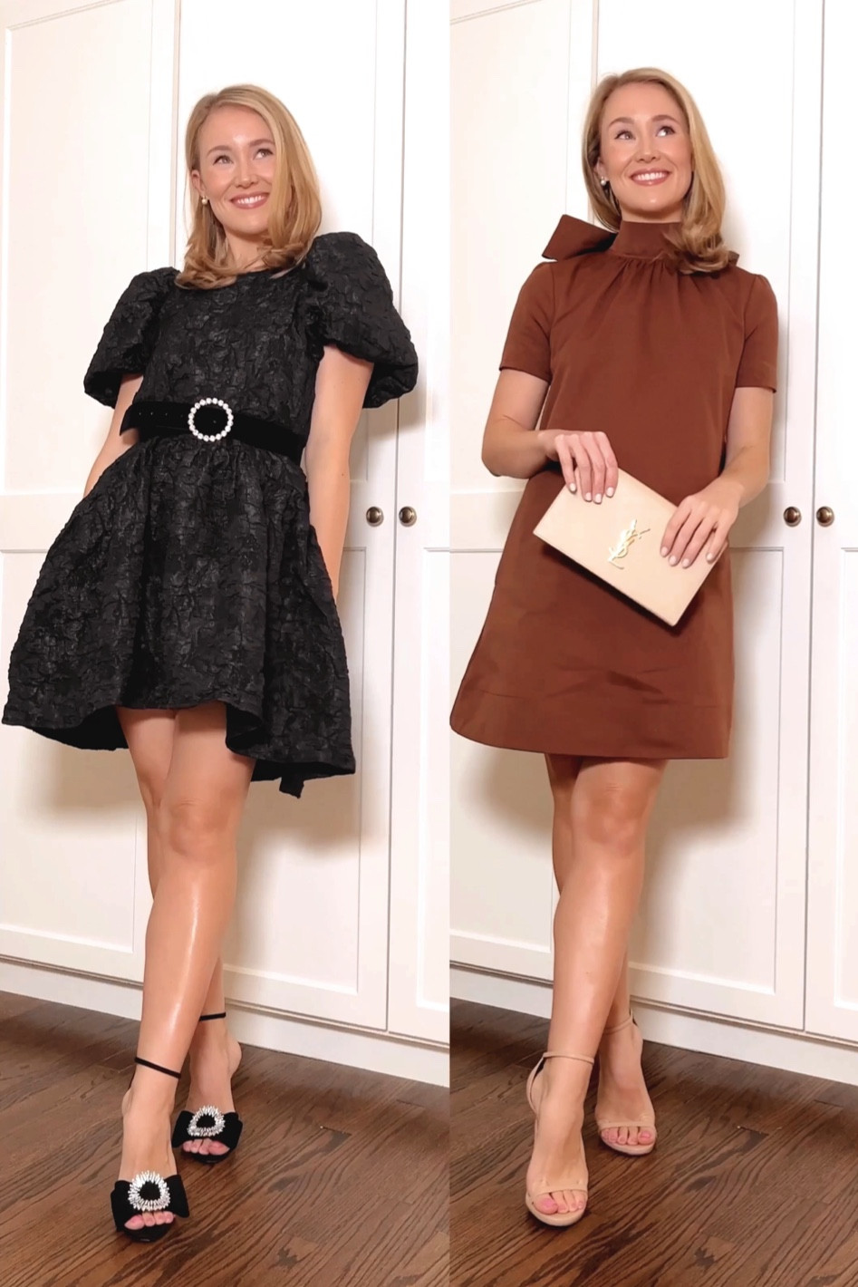 *loves a cocktail party*

These two dresses make my list of fave, flirty dresses… perfect for date night, holiday parties, wedding guest, and more. Linking other cocktail dresses I’m loving below:

SIZING // Wearing my usual size, an XS, in both. Order your normal size.