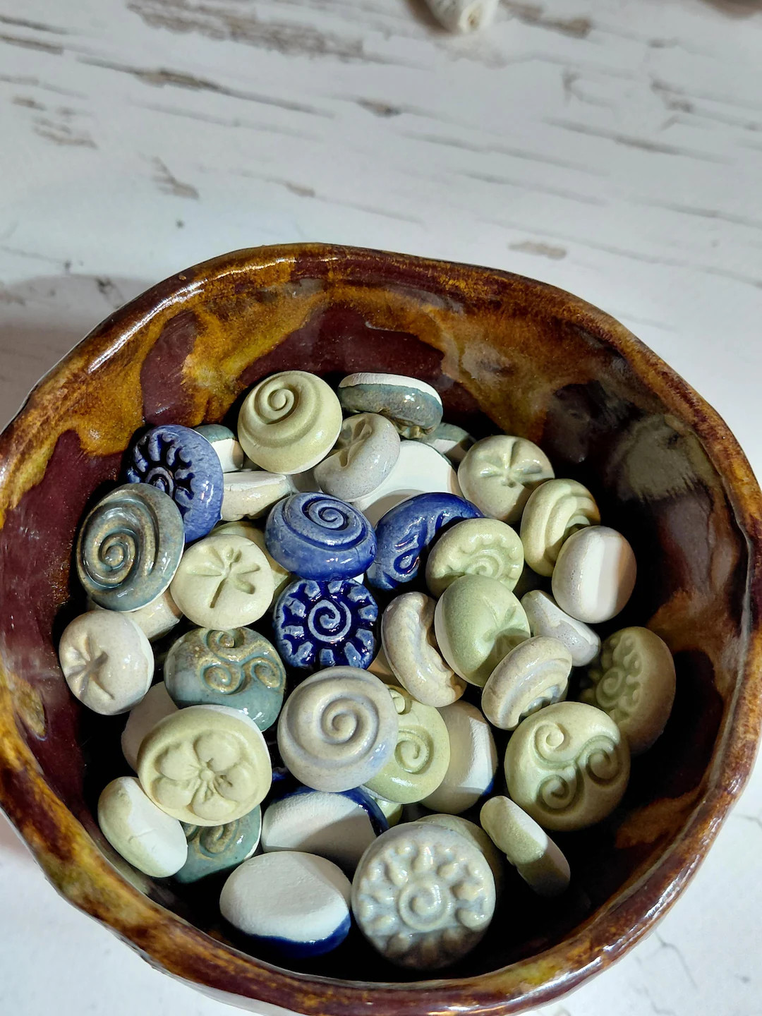 Dragonfly Spiral Tiny Ceramic Tile Puddles 1/2 Inch 24 Pc Set | Etsy (US)