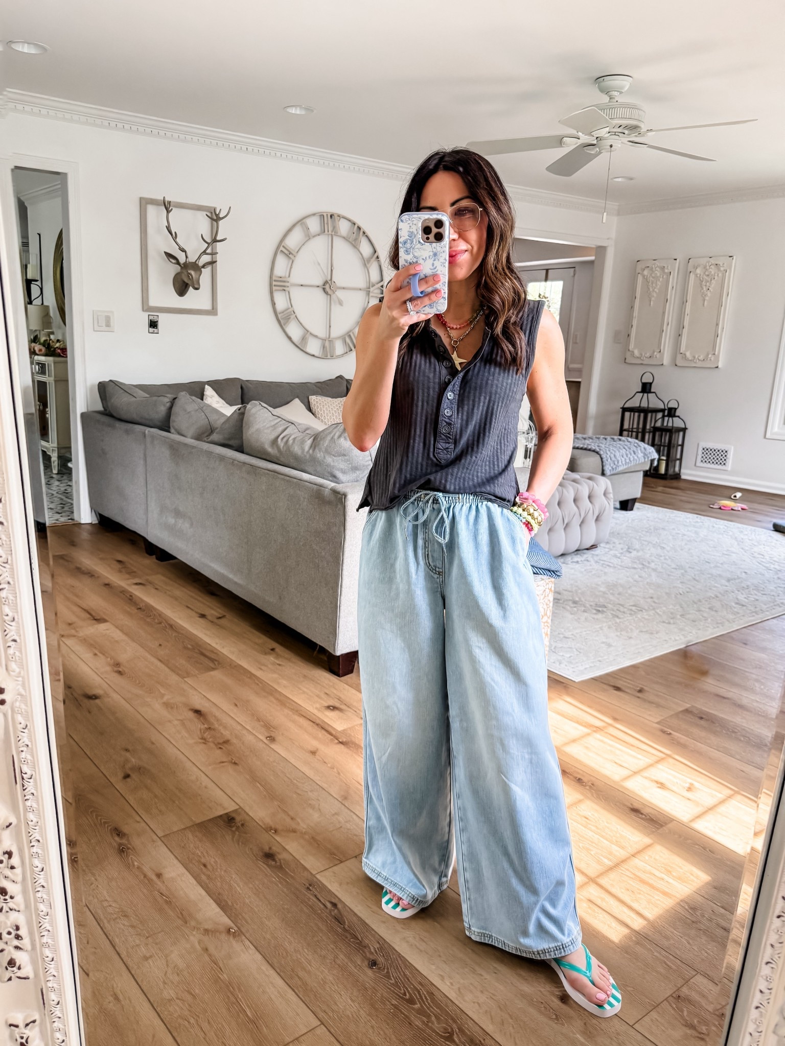 Tank small. Wide leg jeans Small short. Jewelry code HOUSEOFLEO20. Aerie code MORELOVE. Glasses code TAMMY10AM. Baggy jeans.



#LTKxAerie #LTKSaleAlert #LTKPetite