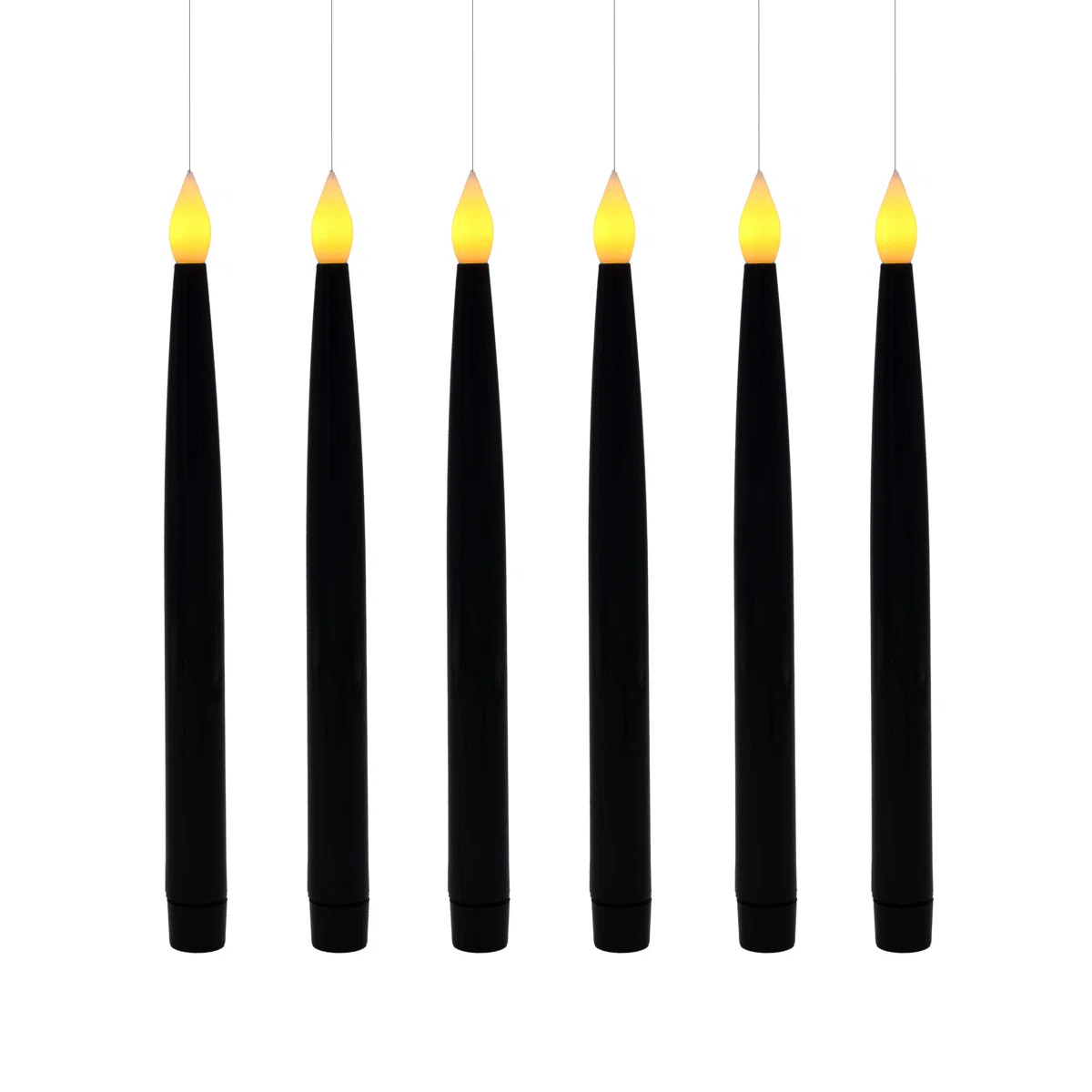 Battery Operated Hanging Black Taper Candles - 6 Count | Wayfair North America