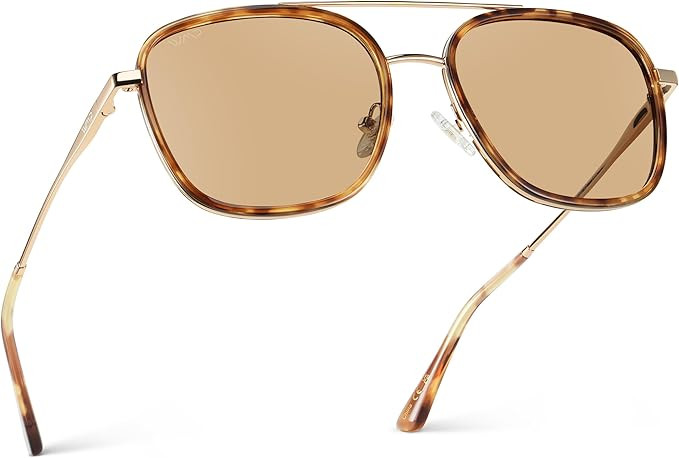 WearMe Pro - Women’s Polarized Square Sunglasses: Modern Square Aviator with Double Bridge Vint... | Amazon (US)