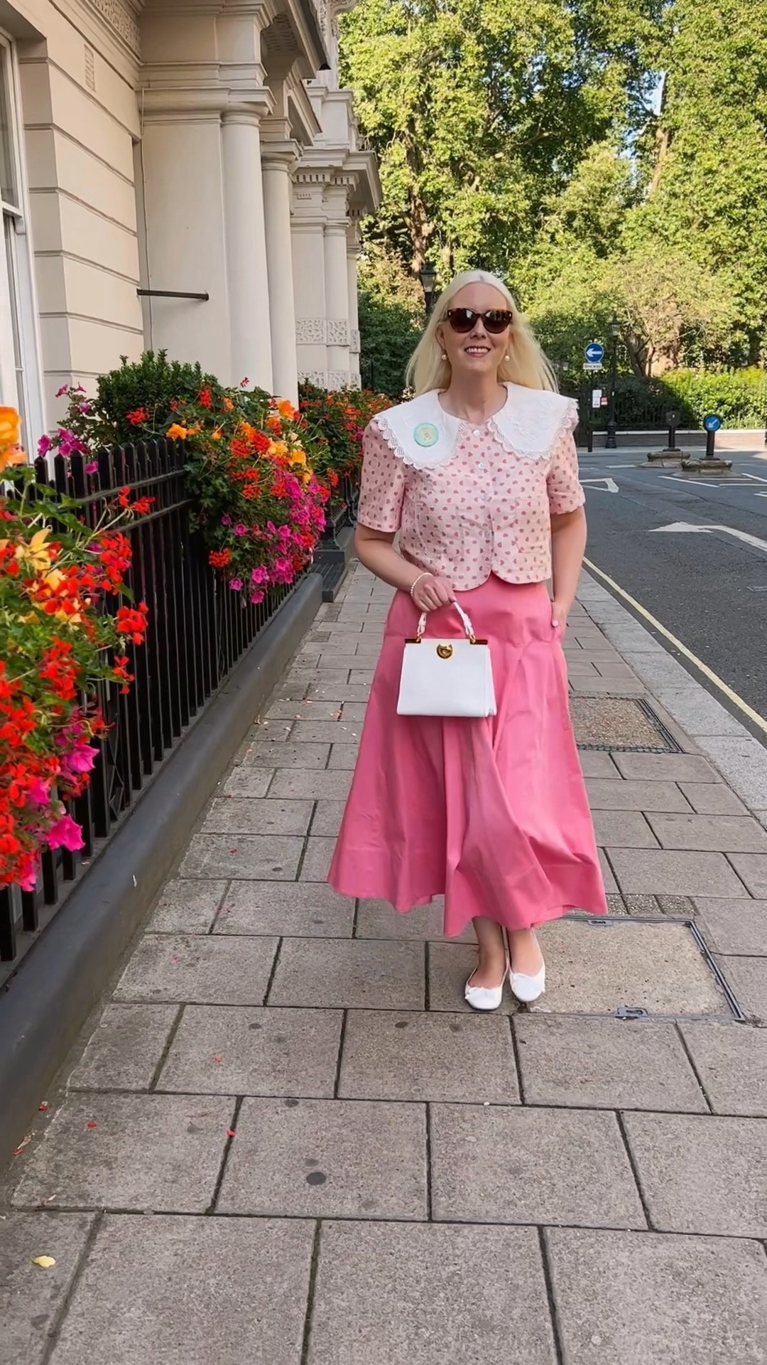 Summer in the city! I love this voluminous pink maxi skirt from ME & EM SS24 (I’ve added a similar and more affordable version by Massimo Dutti) worn with the new Canter heart statement collar blouse by Sister Jane, Pretty Ballerinas white patent Rosario ballerina flats, the Mini Binxie bag by Coccinelle and Ralph Lauren Cats Eye sunglasses 💗 

#LTKsummer #LTKeurope #LTKuk