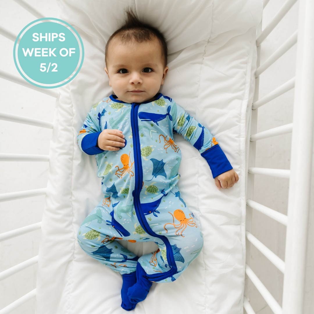 Marine Life Bamboo Viscose Zippy | Little Sleepies