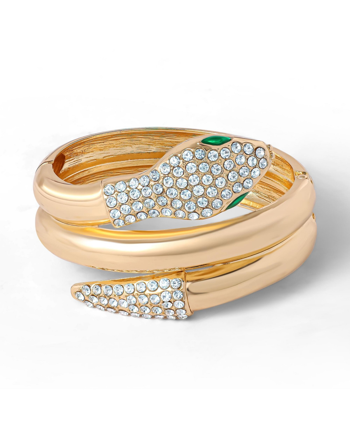 Jessica Simpson Snake Hinge Bracelet in Gold-Tone with Crystal Eyes - Gold | Macy's