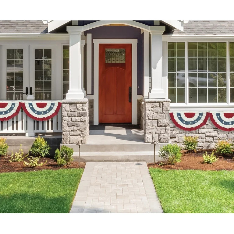 Patriotic Bunting, Red/White/Blue, 36" x 18", by My Texas House | Walmart (US)