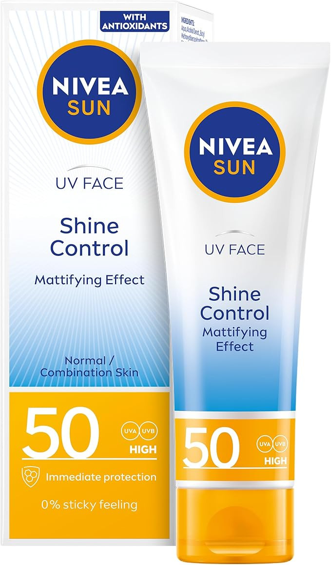NIVEA Sun UV Face Shine Control SPF 50 Cream (50ml), Sun Cream Protects Against UVA/UVB Rays and ... | Amazon (UK)
