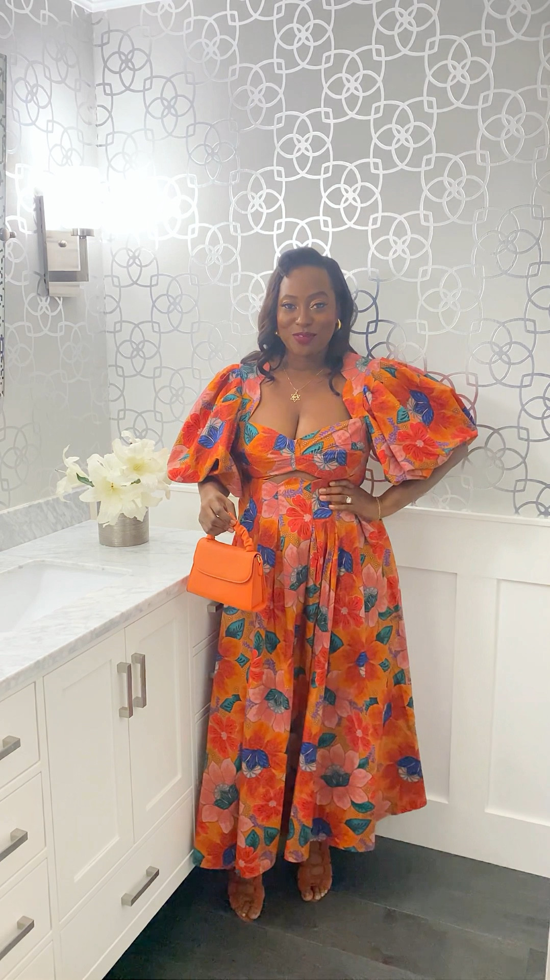 Farm Rio red Marias Floral Print Dress is the perfect fall dress! I styled it with orange and gold accessories and finished the look with Ralph Lauren’s Romance Eau de Parfum Intense! 

#LTKStyleTip #LTKSeasonal #LTKHoliday