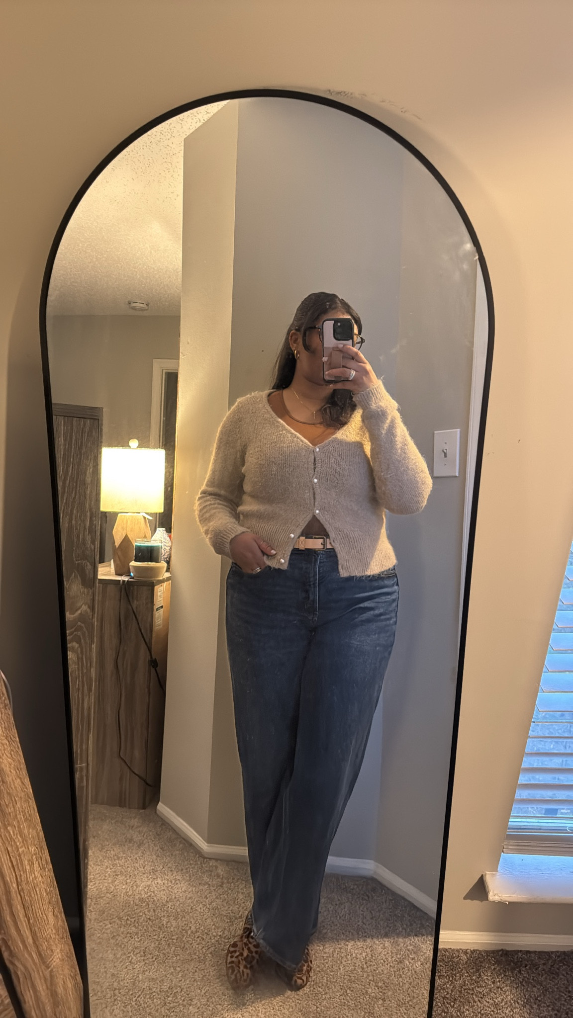 Recreated this outfit after seeing it in a reel, and I’m obsessed! ✨ Cozy neutrals with a little pop of leopard—because a classic cardigan, wide-leg denim, and chic flats never go out of style. Effortlessly put together but still comfy for the day!

Everything is linked on my LTK—shop the look now!

#LTKStyle #OOTD #CasualChic #FallFashion #LTKRecreated 

#LTKWorkwear #LTKStyleTip