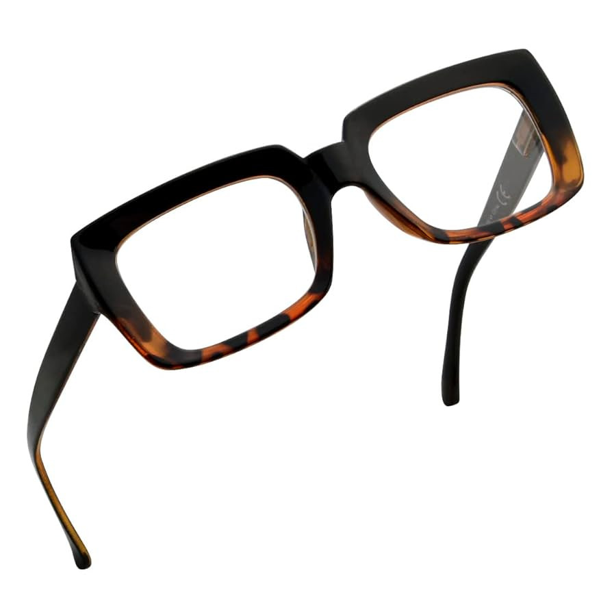 Eyekepper Stylish Eyeglasses Women - Oversized Square Eyewears Black/Tortoise | Amazon (US)