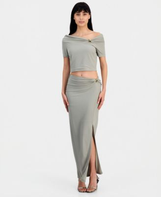 Women's Brigitte Off-The-Shoulder Top & Midi Skirt | Macy's