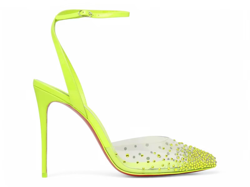 Christian Louboutin Spikaqueen 100 MM Embellished Pumps Version Yellow Fluo (Women's) | StockX