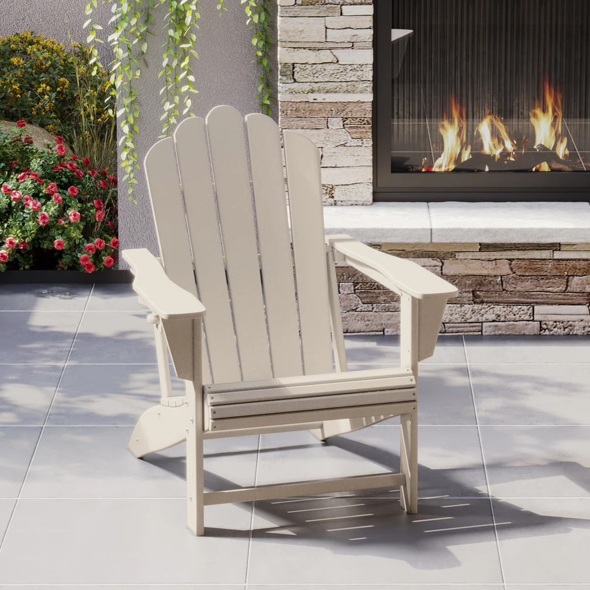 Outdoor Poly HDPE Adirondack Chair with Cupholder | Wayfair North America