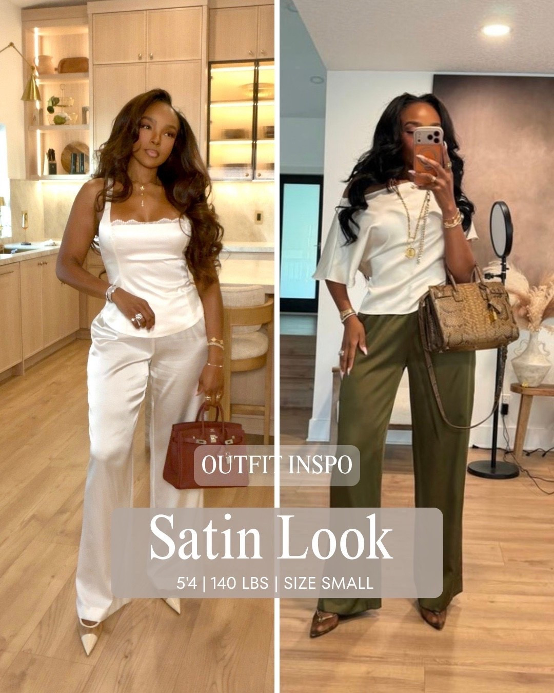 Satin pants outfit✨ Everything from this look is linked below. 👇🏽

Wearing: Size Small | 5’4” | 140 lbs | 34D-27-40

📲   Download the FREE LTK app & follow me (@kirasfashionfinds) to shop all my daily finds.  #LTKootd #LTKPetite #LTKU