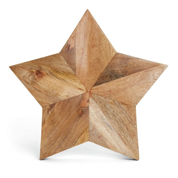 Habitat Large Mango Wood Star Wall Hanging - Natural | Habitat UK