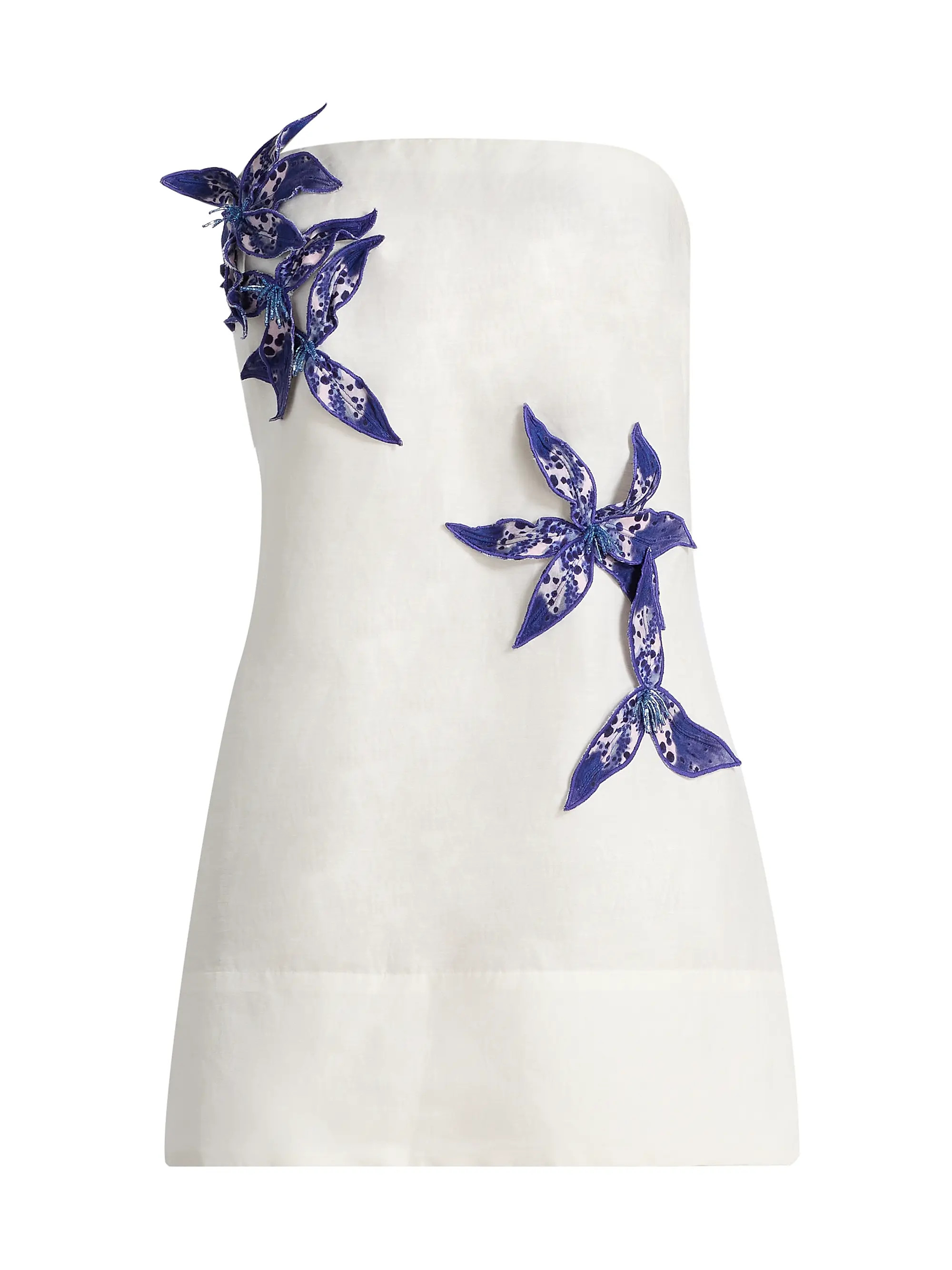 Azara Linen-Silk Strapless Minidress | Saks Fifth Avenue