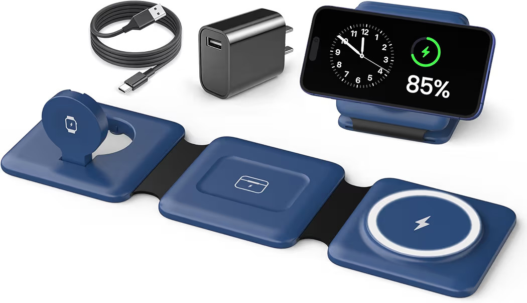 Charging Station for Apple Devices, 3 in 1 Wireless Charger Dock for MagSafe iPhone 16 15 14 13 1... | Amazon (US)